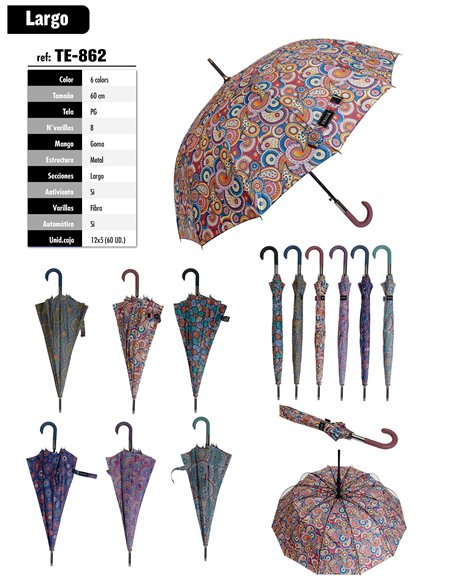 Paraguas automático estampado mosaico