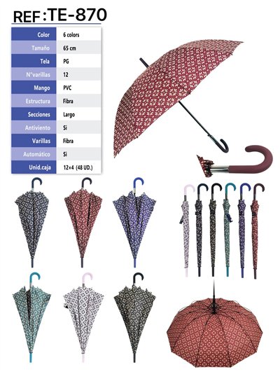 Paraguas automático estampado geométrico