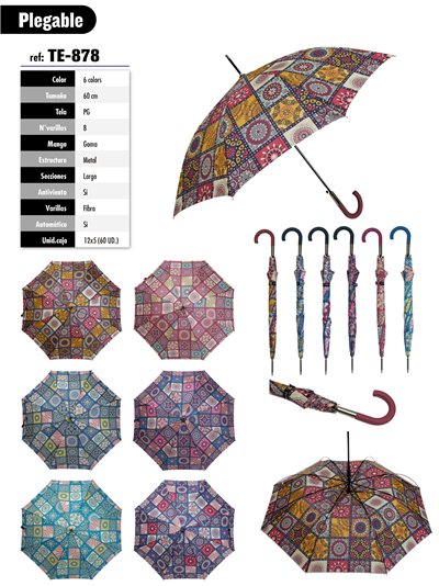 Paraguas automático estampado patchwork