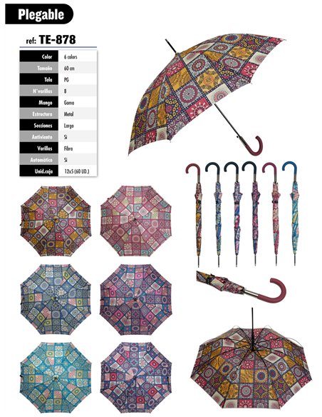 Paraguas automático estampado patchwork