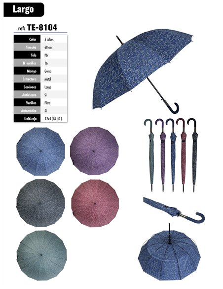 Paraguas largo automático florecitas