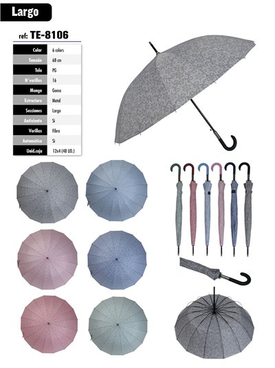 Paraguas largo automático estampado