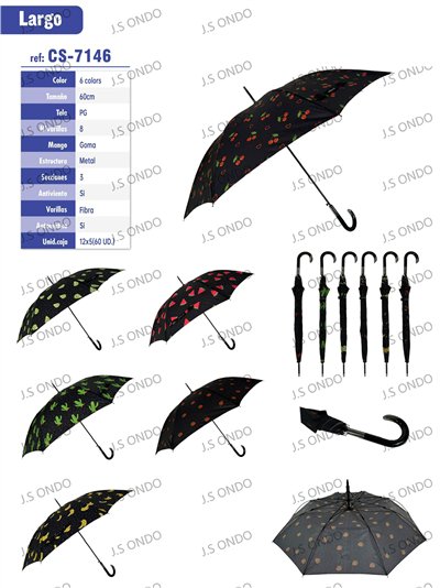 Paraguas largo automático frutas