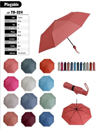 Paraguas plegable liso básico