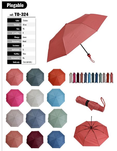 Paraguas plegable liso básico