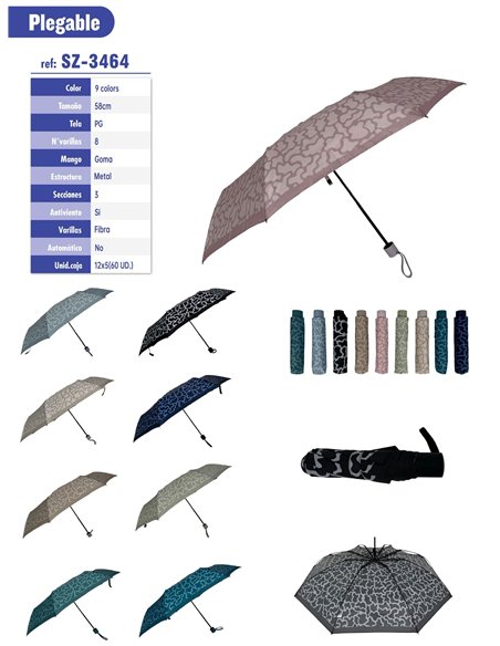 Paraguas plegable estampado