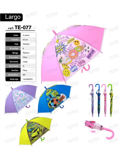 Paraguas largo infantil estampado cómic