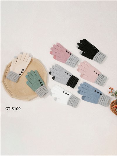 Guantes de punto con botones