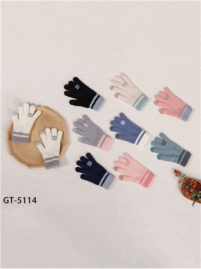 Guantes de punto contraste