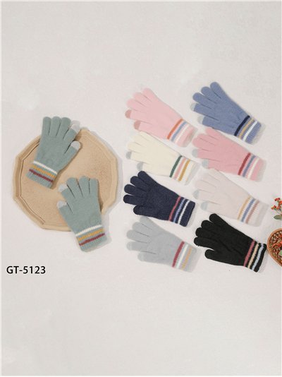 Guantes con puño rayas