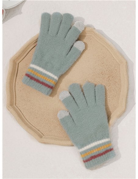 Guantes con puño rayas