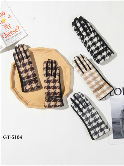 Guantes pata de gallo con hebilla