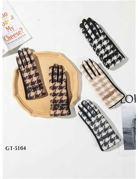 Guantes pata de gallo con hebilla