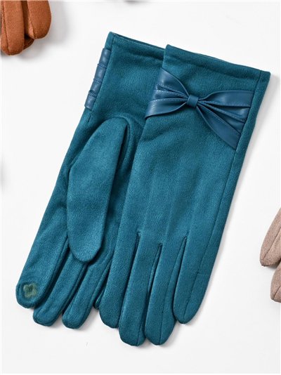 Guantes efecto ante con lazo 2