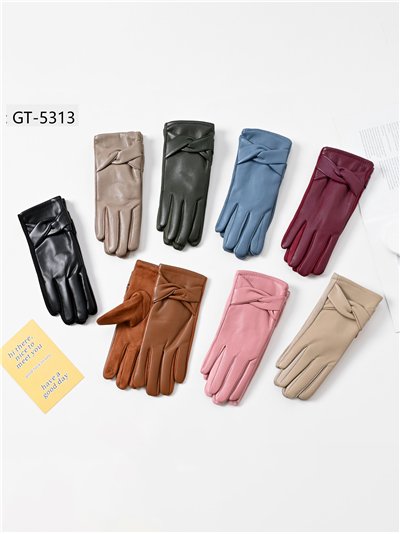Guantes efecto piel con nudo