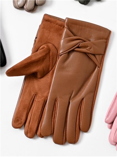 Guantes efecto piel con nudo 2