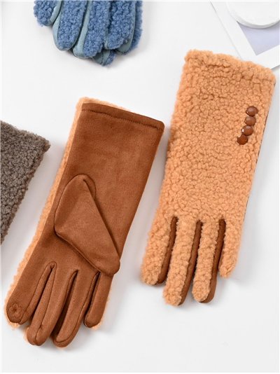 Guantes borreguito con botones 2