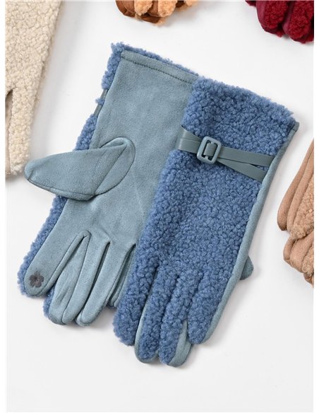 Guantes borreguito con hebilla