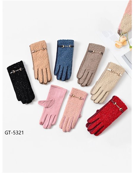 Guantes efecto ante borreguito cadena