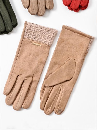 Guantes efecto ante con puño contraste 2