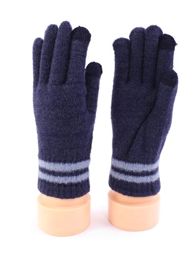 Guantes de punto con puño rayado 2