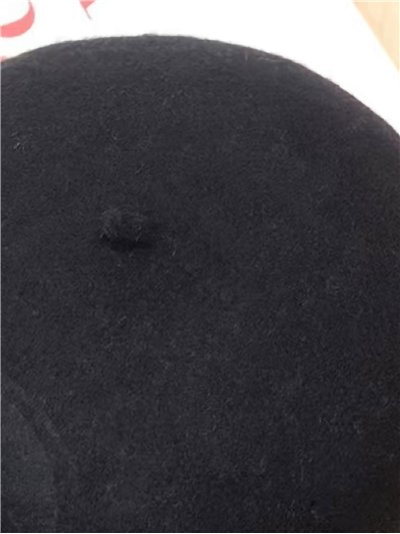 Boina negra punto efecto lana 2