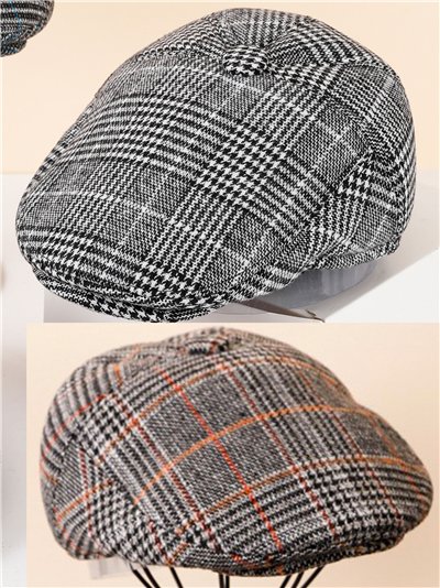Gorra plana de cuadros