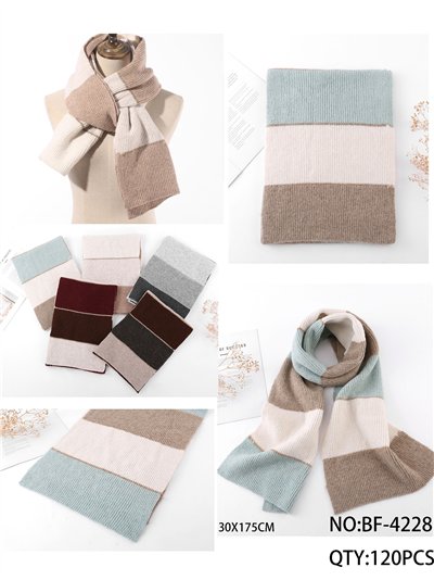 Bufanda franjas de color de punto 2