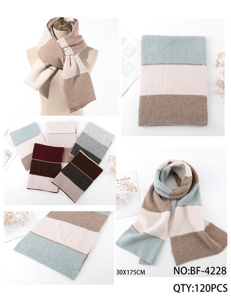 Bufanda franjas de color de punto