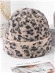 Plush animal‑print beanie