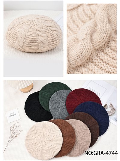 Boina de punto trenzas 2