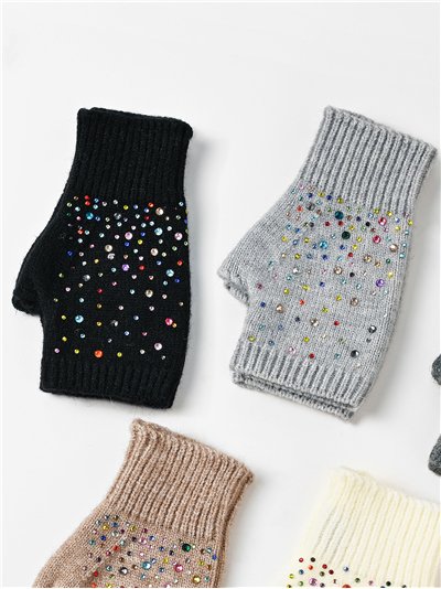 Mitones de punto con strass multicolor 2