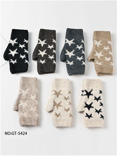 Manoplas de punto estrellas