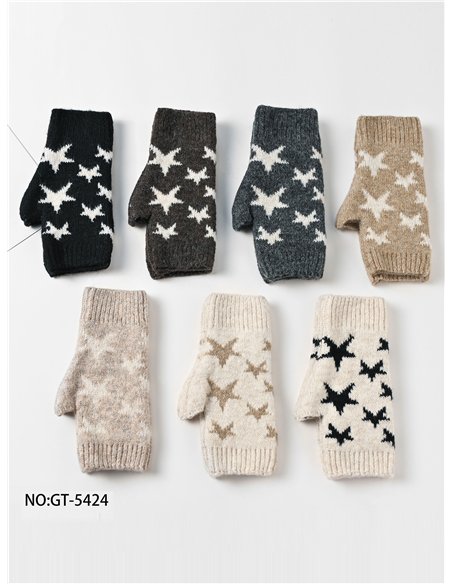 Manoplas de punto estrellas