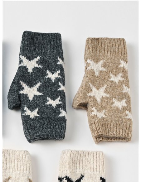 Manoplas de punto estrellas