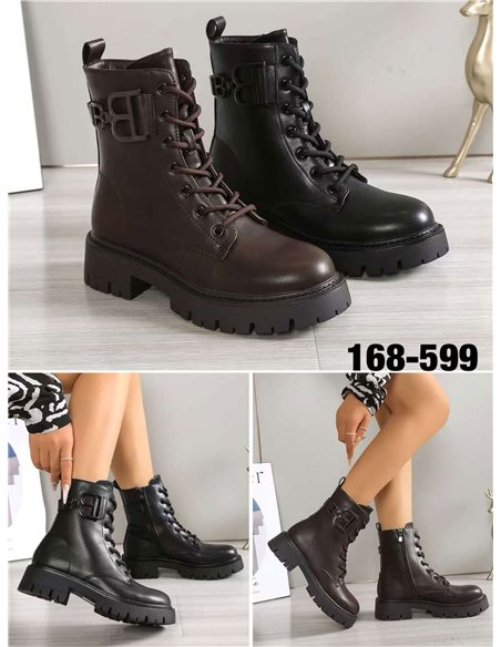 Botín militar con hebilla