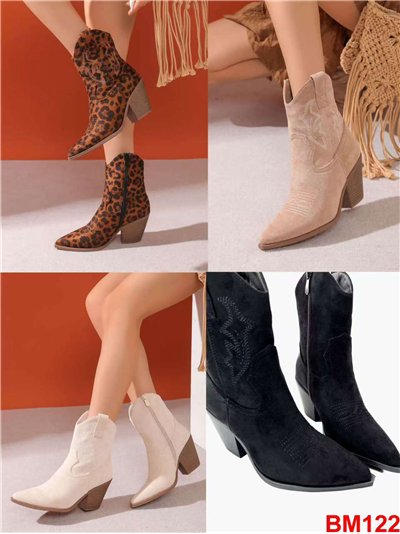 Botín cowboy con tacón de bloque 2