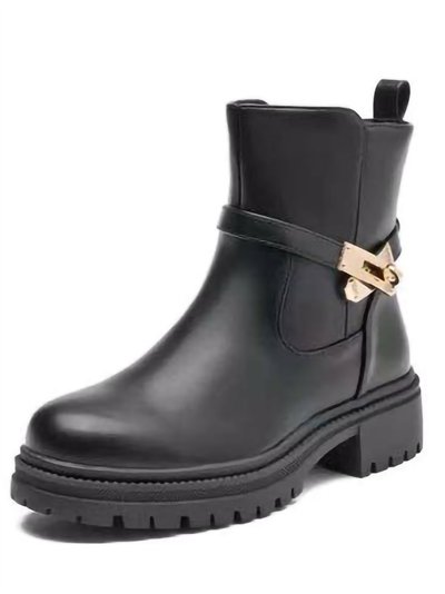 Botín biker con correa y herraje