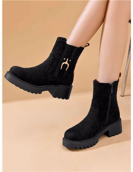 Botín efecto ante con adorno horsebit