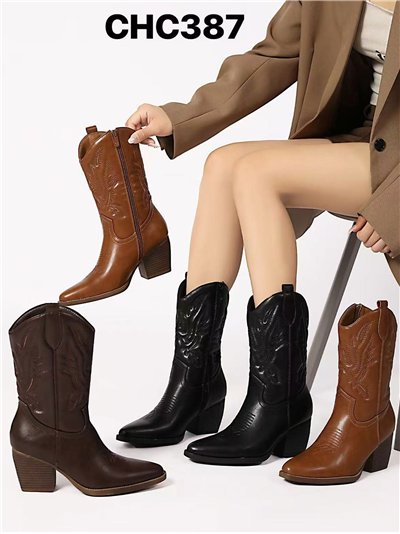 Bota western con tacón bloque 2