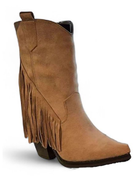 Bota western efecto ante flecos media caña
