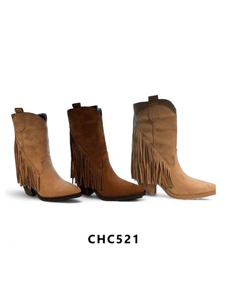 Bota western efecto ante flecos media caña