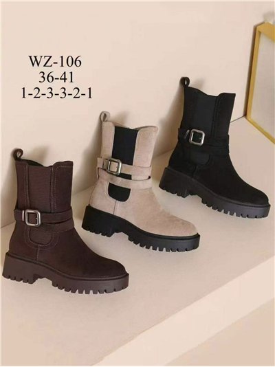 Botín efecto ante con hebilla y suela dentada 2