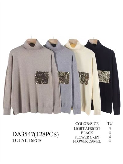 Jersey cuello vuelto con lentejuelas 2