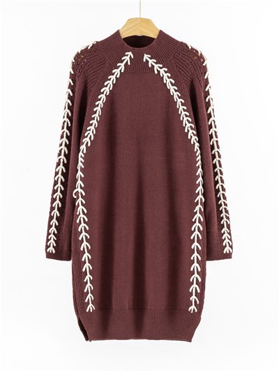 Vestido de punto con contraste