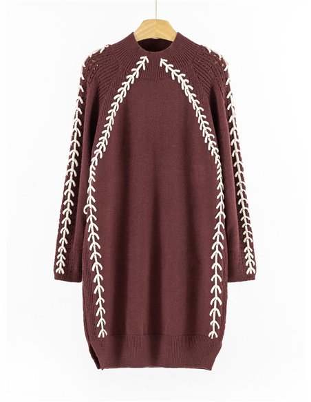 Vestido de punto con contraste