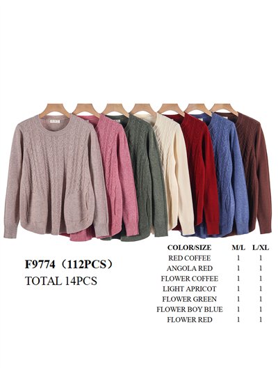 Textured cable-knit sweater with pockets 2