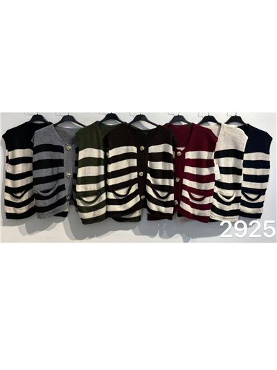 Chaleco punto rayas botones dorados