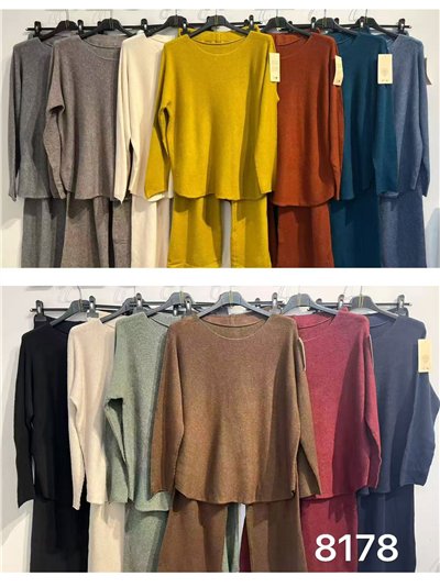 Conjunto Jersey cuello redondo + Pantalón