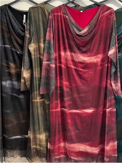 Vestido tie-dye cuello drapeado 2